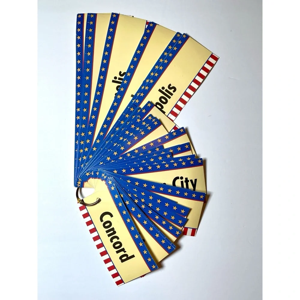 Keychain Flashcards USA 50 Capitals & States Homeschool Education Geography